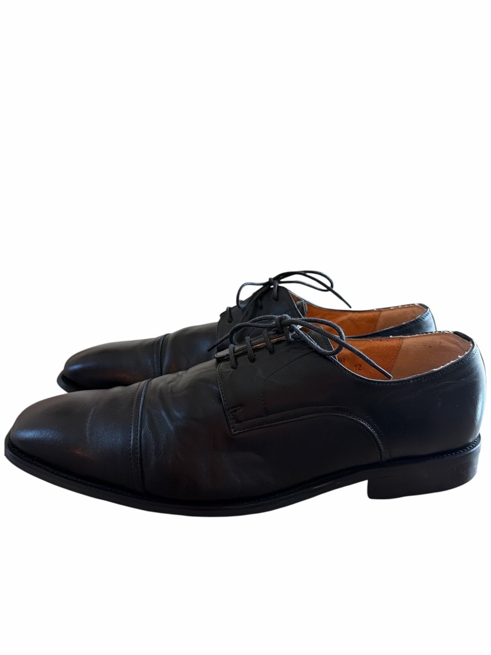 Bernini Beverly Hills Classic Black Leather Men's Dress Oxfords Size 12